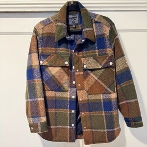 Blank NYC Flannel Shacket. Color Hit the Trail. M